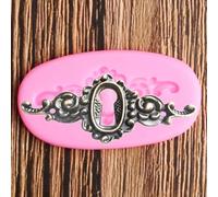 Stampi in resina a forma di fiore, 6,3 x 3,4 cm, stile vintage steampunk, con serratura a chiave, stampo in silicone per torte, fondente, strumenti per decorare caramelle, argilla, cioccolato