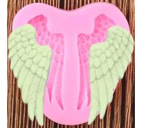 Stampi in resina a forma di fiore, 6,6 x 6,7 cm, 3D, a forma di ali d'angelo, in silicone, per cupcake, decorazioni per torte, cioccolato, caramelle, argilla