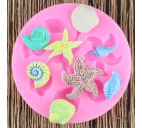 Stampi in resina a forma di fiore, 7,1 x 7,1 cm, a forma di creature marine, conchiglie, stelle marine, conchiglie, fondente, strumenti per decorare torte, cioccolato, caramelle, argilla