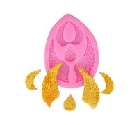 Stampi in resina a forma di fiore, ali d'angelo, stampo in silicone per fondente, decorazione torte, cupcake, cioccolato, caramelle, argilla, 10,4 x 7,5 cm