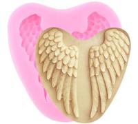 Stampi in resina a forma di fiore, ali d'angelo, stampo in silicone per fondente, decorazione torte, cupcake, cioccolato, caramelle, argilla, 6,5 x 7,2 cm