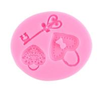 Stampi in resina a forma di fiore, in stile barocco, a forma di chiave, a forma di cuore, per cioccolato, caramelle, fondente, torte, accessori da forno, 8,5 x 7,3 cm