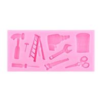 Stampi in resina a forma di fiore, viti e chiave, stampo in silicone, martello, fondente, cioccolato, caramelle, argilla, strumenti per la decorazione di torte, stampi in resina, 10,9 x 5,2 x 1 cm