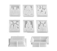 Stampi in resina di Natale in silicone | Lanterna flessibile e riutilizzabile, stampi per candele di Natale, decorazione per feste - per candelabri in gesso, per festività, decorazioni per la casa