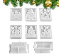 Stampi in resina di Natale in silicone - Set antiaderente,portacandele in cera - per lanterne in gesso a cera portacandele portacandele decorazione per la casa per adulti e bambini