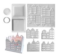 Stampi in resina per portacandele artigianali, stampi in silicone per candelabri - Stampo per candelieri in silicone a forma di casa - Stampi per candelieri artigianali a facile rilascio p