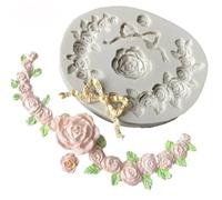 Stampi in resina, stampo in silicone 3D a forma di petalo barocco per fondente cioccolato goffrato corona di fiori intagliati strumenti da forno stampo decorativo per torte in resina 11,2 x 9,6 cm
