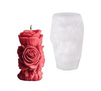Stampi in rilievo in silicone a forma di cilindro con fiore di rosa per stampi per resina epossidica sapone gesso silicone rosa stampo