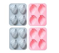 Stampi In Silicone 4 Pezzi Materiale Siliconico Fai Da Te Torta Cottura Strumenti Budino Stampo Da DessertBlu Rosa