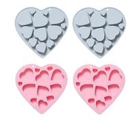 Stampi In Silicone 4Pcs Amore Modello Silicone Cioccolato Cottura Dessert Budino Torta StampoBlu Rosa