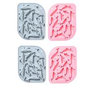Stampi In Silicone 4Pcs Animal Pattern Silicone Strumenti Di Cottura Torta Al Cioccolato Fondente Stampo Per BiscottiBlu Rosa