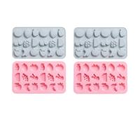 Stampi In Silicone 4Pcs Fruit Pattern Silicone Fai Da Te Fondente Torta Cottura Budino Al Cioccolato StampoBlu Rosa