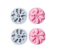Stampi In Silicone 4Pcs Materiale Siliconico Torta Di Riso Budino Biscotto Cioccolato Gelatina Torta Stampo Con CoperchioBlu Rosa