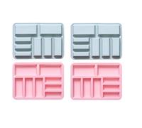 Stampi In Silicone 4Pcs Rettangolare Materiale Siliconico Torta Fondente Biscotto Cioccolato StampoBlu Rosa