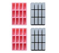 Stampi In Silicone 4Pcs Rettangolare Silicone Fatto A Mano Sapone Cottura Torta Cioccolato StampoBlu Rosa