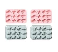 Stampi In Silicone 4Pcs Torta In Silicone Sapone Fatto A Mano Budino Al Cioccolato Gelatina Stampo Per BiscottiBlu Rosa