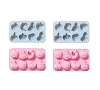 Stampi In Silicone 4Pcs Zucca Modello Torta In Silicone Cottura Gelatina Budino Torta Di Riso StampoBlu Rosa