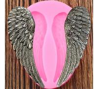 Stampi in silicone, 7,9 x 5,9 cm, con ali 3D, stampi in silicone per cupcake di compleanno, decorazioni per torte, cioccolato, pasta di gomma, caramelle, argilla