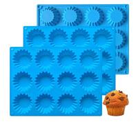 Stampi in silicone a 12 cavità per cupcake e muffin, 3 pezzi, padelle antiaderenti per brownies, budini e cupcake, riutilizzabili, lavabili in lavastoviglie, set da forno e congelatore a microonde