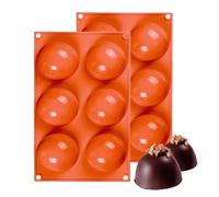 Stampi in silicone a 6 cavità semisferiche, MKNZOME 2 pezzi di stampi semicircolari a cupola in silicone per cioccolato, stampi da forno in silicone per realizzare cioccolato, torte, gelatina, mousse