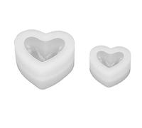 Stampi in Silicone a Cuore 2Ps 3D, Stampo in Silicone a Specchio a Forma di Cuore Fai-da-te Stampo in Resina Epossidica per Gioielli in Resina Epossidica Aromaterapia in Gesso Stampo per Sapone in