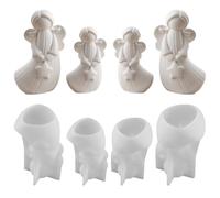 Stampi in Silicone a Forma di Angelo Natalizio, 4 Pezzi 3D Stampo per Portacandele, Stampi per Resina Epossidica Artigianali di Natale, per Cemento, Gesso, Cera, Argilla