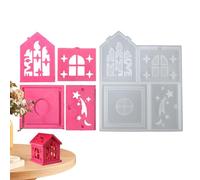 Stampi in silicone a forma di casa in silicone | Stampi per portacandele in resina epossidica - ornamenti estetici per artigianato, amore e pace, forma per casetta degli uccelli per Natale