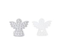 Stampi in silicone a forma di cherubini con cuore e stella, in resina epossidica, realizzati a mano, per decorazioni domestiche, gesso, angelo con cuore e stella, in silicone