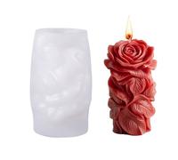 Stampi in silicone a forma di cilindro a forma di rosa in rilievo per sapone fatto a mano in gesso stampi in silicone per resina epossidica Craft Rose Mold