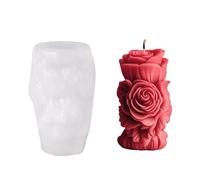 Stampi in silicone a forma di cilindro in rilievo a forma di fiore di rosa per resina epossidica per sapone fatto a mano in gesso decorazione stampo rosa