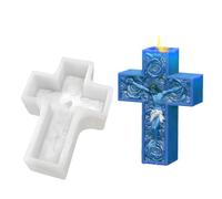 Stampi in silicone a forma di croce - Forma di Gesù rosa 3D - Stampo in silicone per gesso, per Natale Creazione di candele artigianali fai da te Decorazione artistica fai da te Intonaco in resina