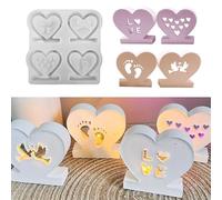 Stampi in silicone a forma di cuore, 5 stampi in silicone per colata a forma di cuore, stampi in silicone per versare Pasqua, per la festa della mamma, fai da te (D)