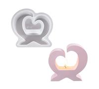 Stampi in silicone a forma di cuore incrociato per porta tealight in resina epossidica stampi in silicone per decorazioni di San Valentino compatibili