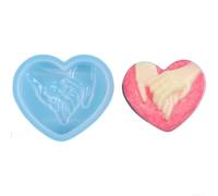 Stampi in silicone a forma di cuore per realizzare cioccolatini e caramelle, 10 pezzi per mini strumenti per decorare torte, forniture da forno, regali di San Valentino, turchese, 7,6 cm (60-1628)