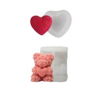 Stampi in silicone a forma di cuore per San Valentino per cansdles che fanno decorazione di torte decorazioni per feste in silicone per orsi di San Valentino