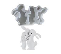 Stampi in silicone a forma di famiglia di conigli per resina epossidica fondente stampi in silicone per cioccolato dessert decorazione torta coniglio stampo