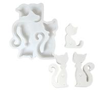 Stampi in silicone a forma di famiglia di gatti per resina epossidica sapone caramelle cioccolato fondente gesso stampi in silicone per decorazione domestica stampo statuetta
