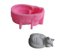 Stampi in silicone a forma di gatto e cane addormentato, decorazione da giardino, stampi per statuette di animali che dormono adatti per animali domestici