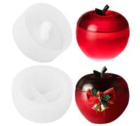 Stampi in silicone a forma di mela con coperchio ornamenti di frutta vaso stampi in resina epossidica per artigianato in resina fai da te scatola di immagazzinaggio gioielli caramelle portacandele