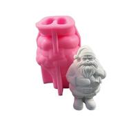 Stampi in silicone a forma di statuetta di Babbo Natale per decorazioni in gesso, resina epossidica, progetti artigianali, gesso, fondente, decorazione natalizia in silicone