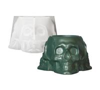 Stampi in silicone a forma di teschio per resina epossidica testa scheletro in silicone per posacenere fiore fioriera penna tazza teschio