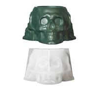 Stampi in silicone a forma di teschio per resina epossidica testa scheletro per posacenere fioriera per fiori penna tazza arte concreta