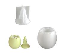Stampi in silicone a forma di uova di lepre con coperchio per colata in | Stampi in silicone per uova di Pasqua per colata in resina, decorazione per le vacanze, decorazione per la casa e regalo di