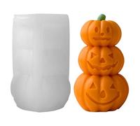 Stampi in silicone a forma di zucca, 2 stampi in silicone 3D, per candele, zucca, zucca, in silicone, per versare, per autunno, zucca, Halloween, stampi in silicone per artigianato (B)