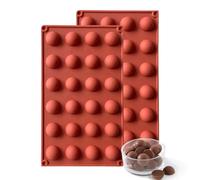 Stampi in silicone a semi-sfera da 24 cavità, MKNZOME 2 pezzi di stampi semicircolari in silicone per cioccolato, stampi in silicone per la cottura di cioccolato, torte, gelatina, mousse a forma di
