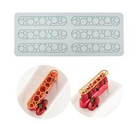 Stampi in silicone al cioccolato 3D a forma geometrica con foglie di piume cave, stampo fondente per cupcake, decorazione per torte di zucchero (A_11,6 x 4,7 x 0,1 pollici)