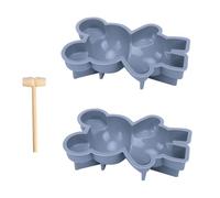 Stampi in silicone al cioccolato per cake mousse, 2 pezzi di cioccolato con orso 3D con martello per San Valentino Orsi, cottura del dessert, gelatina, grande orso gommoso, stampi di caramelle di com