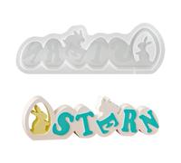 Stampi in silicone con lettere pasquali, stampi in silicone pasquale, stampi per colata in silicone, con coniglietto pasquale e uovo di Pasqua, stampo fai da te per intonaco, calcestruzzo, resina
