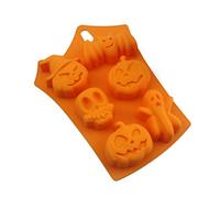 Stampi in silicone di Halloween, 28x16, 5 cm 6 griglie fantasma da forno a forma di craspello di zucca, stampi per caramelle al cioccolato morbido per Halloween