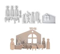 Stampi in silicone di Natale 3 pezzi/set Presepe di Natale Stampi in silicone resistenti al calore per la decorazione della tavola della famiglia della resina Stampo